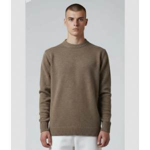 Life Style Butiken Ανδρικό Πουλόβερ Με Στρογγυλή Λαιμόκοψη LS11529 Καφέ